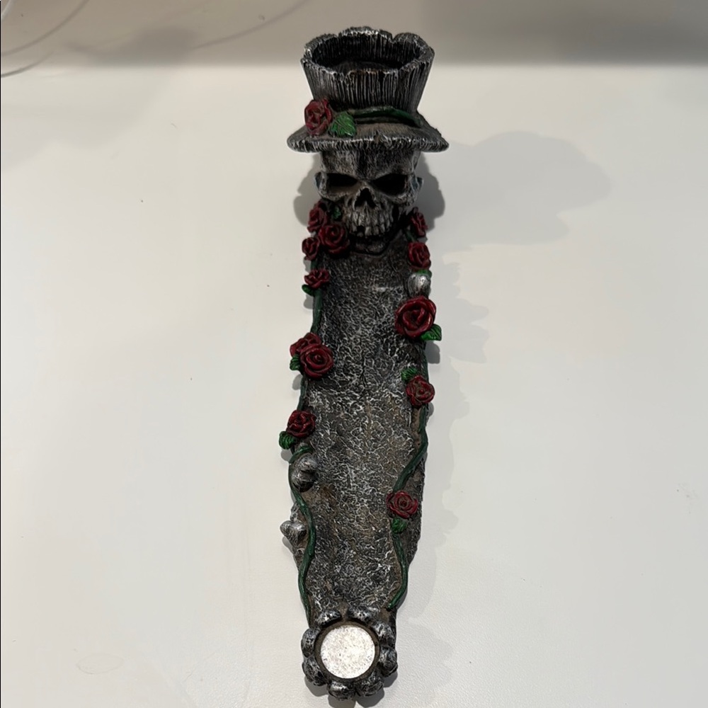 Skull and Roses Incense Holder